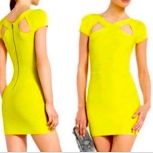 COPY - Beautiful neon yellow/lime green BCBG Max Azria mini dress.